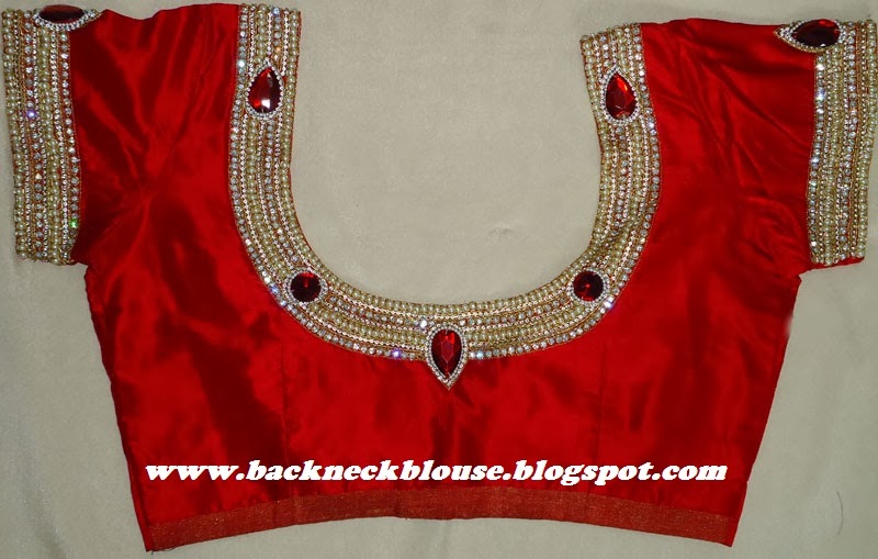 MODELS OF BLOUSE DESIGNS: DESIGNER BLOUSE WITH STONE,BEADS,MAGGAM WORK BLOUSE DESIGNS 2014