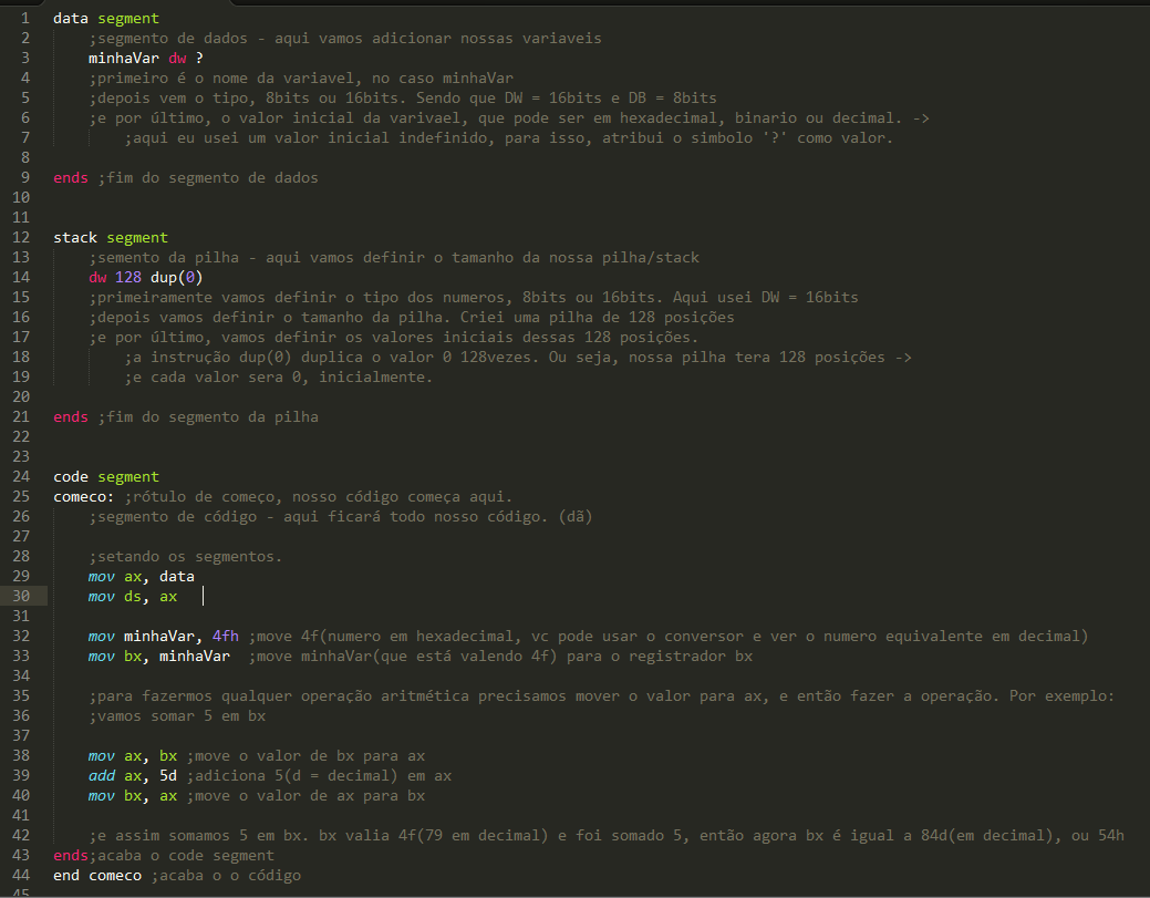 Começando em Assembly: Movendo e somando valores ~ O Assembly