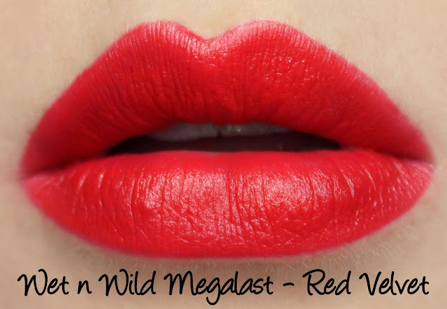 Wet n Wild Megalast - Red Velvet lipstick swatch