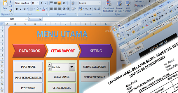 Aplikasi Raport SMP KTSP dengan Microsoft Excel Download 