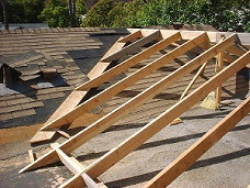 framing the roof of an addition to a building