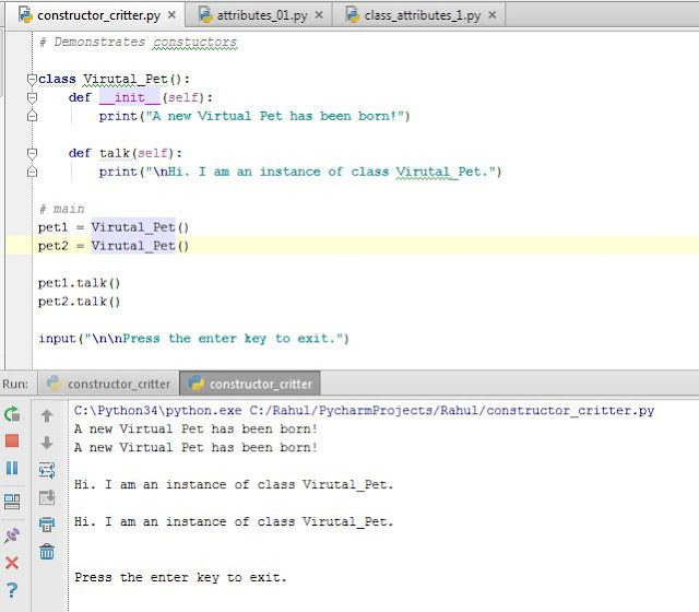 Python Programming: Constructor Method