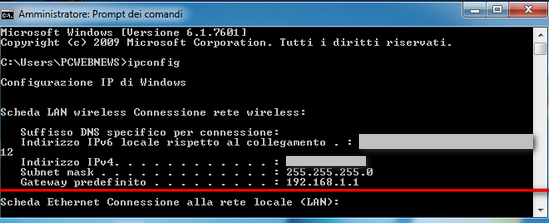 configurazione del router