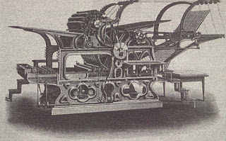 Sebuah mesin cetak woodcut produksi tahun 1870-an