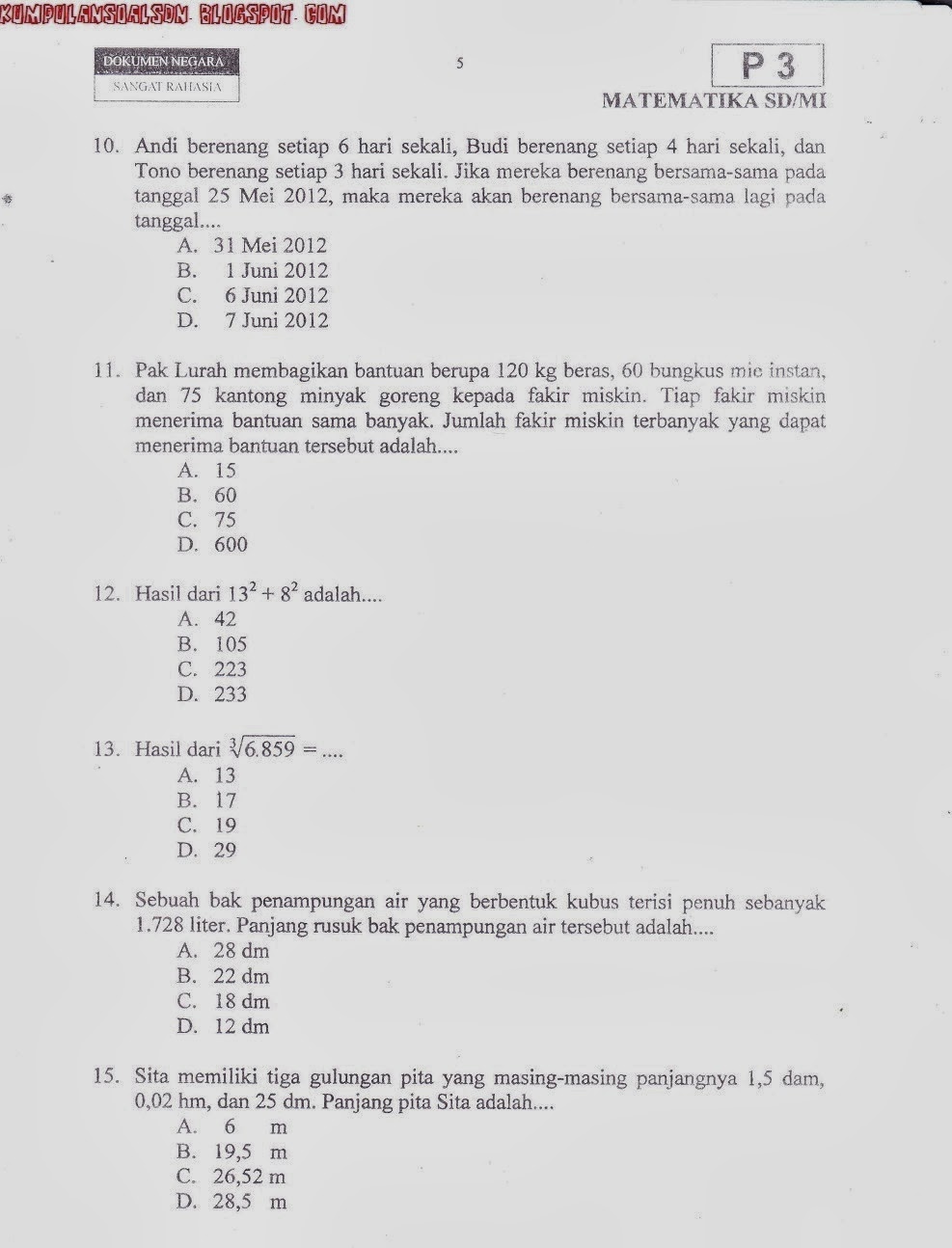 Prediksi Soal Un Us Ips Kelas 6 Sd Ta 2013/2014 Kumpulan