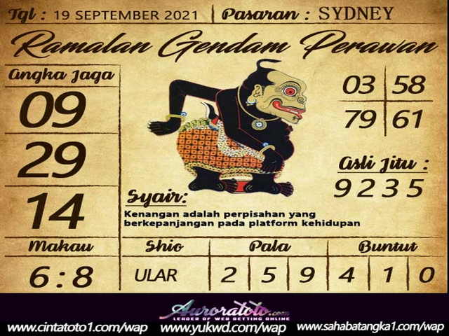 Prediksi Syair SDY Jitu Minggu 5 September 2021 SYAIRDEWA