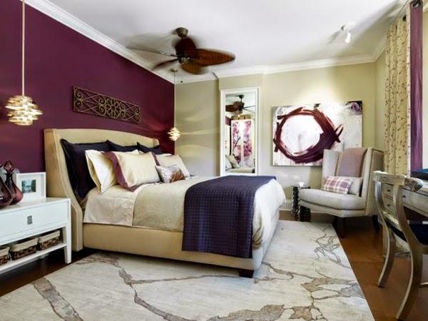 Habitación con paredes violetas - Dormitorios colores y estilos