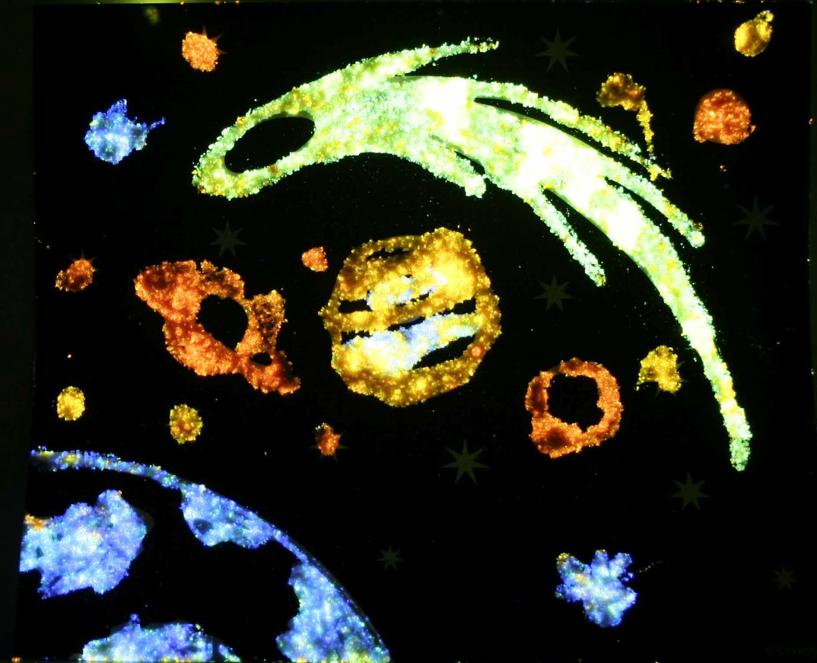 Creating and Educating: Glow-In-The-Dark Sand Pictures