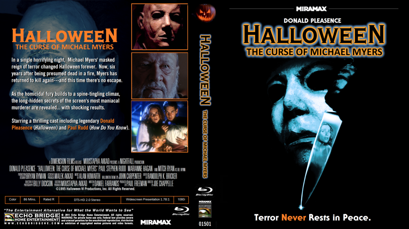 HALLOWEEN 6 THE CURSE OF MICHAEL MYERS (1995) VHS, DVD and Bluray Covers Halloween Party 2017