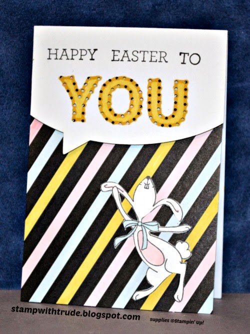 stampwithtrude.blogspot.com , Trude Thoman, Stampin' Up!, March Paper Pumpkin kit, Crazy About You, Happy Easter Bunny, Easter card