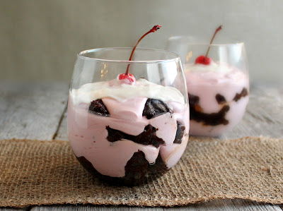Cherry Brownie Trifles