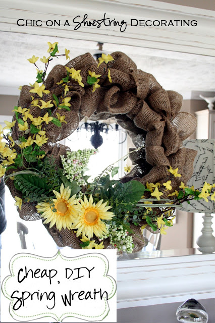 DIY Burlap Spring Wreath Tutorial Chic on a Shoestring Decorating