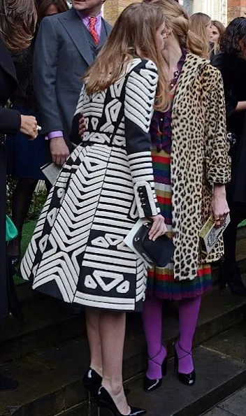 Queen Maxima wore ELIE-SAAB Cotton blend Lace Dress. Princess Beatrice wore Burberry Crochet appliqué cotton trench coat