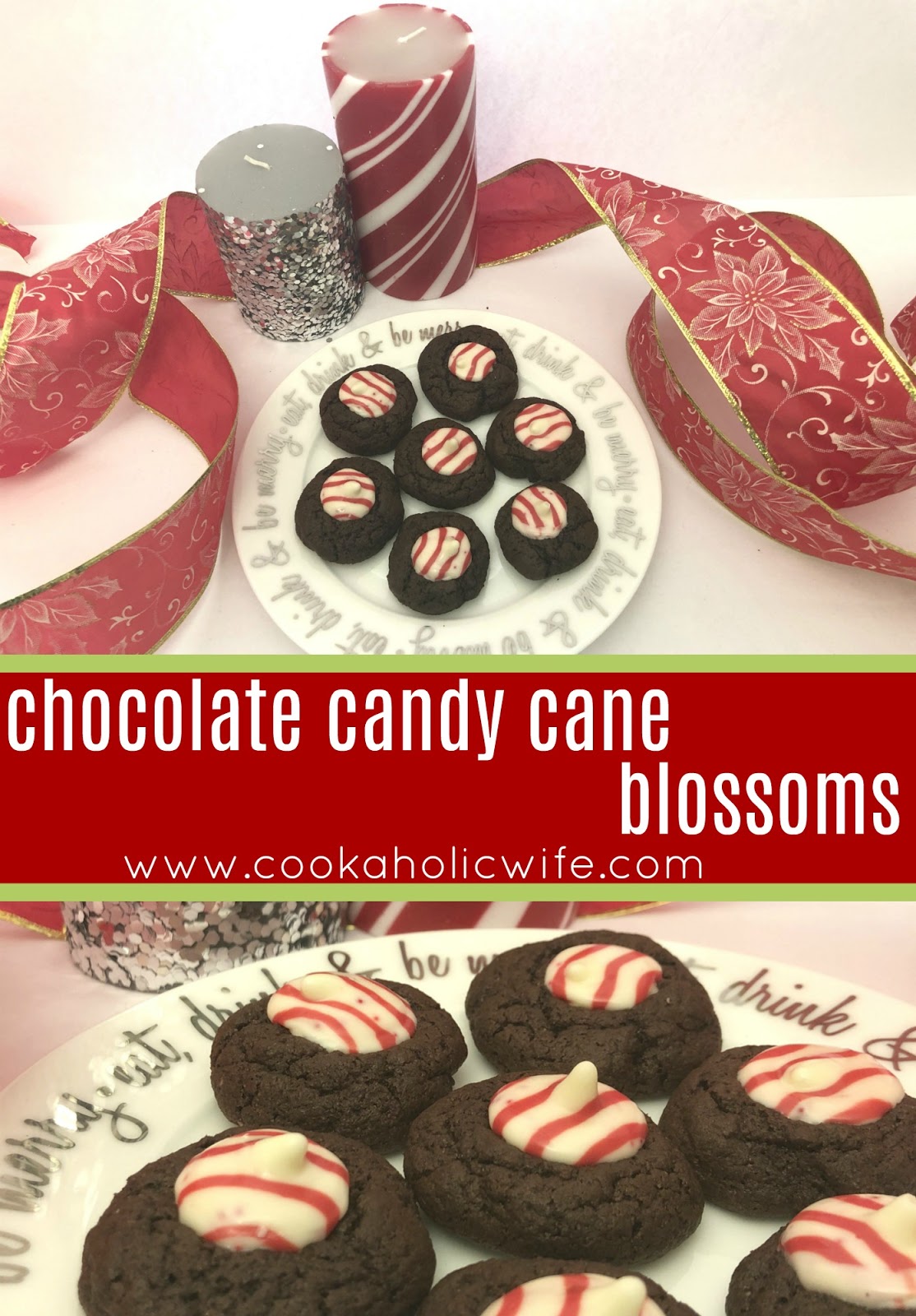 Chocolate Candy Cane Blossoms Cookaholic Wife