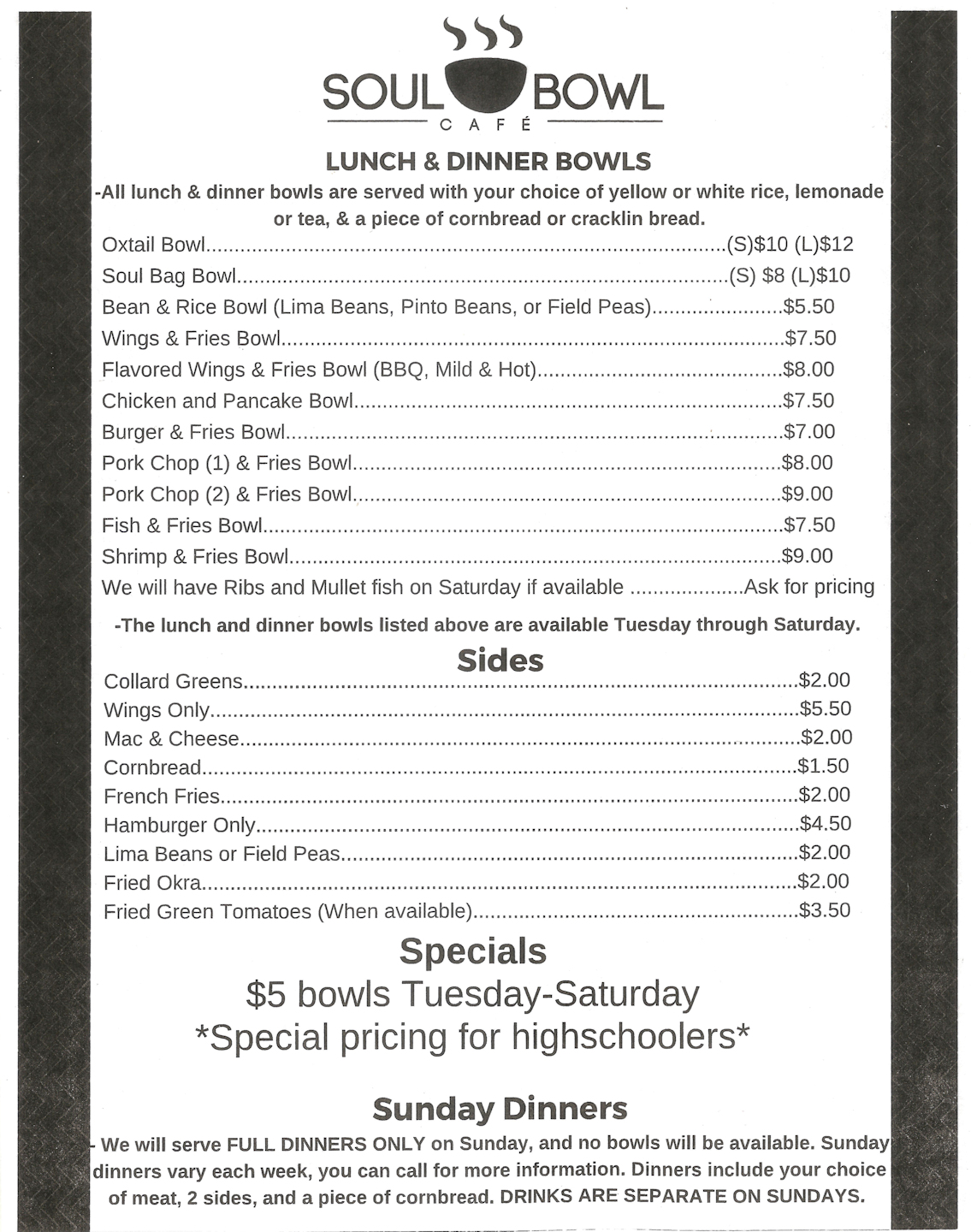 Lunch at Soul Bowl Cafe in Fort Myers (Closed) Southwest Florida Forks