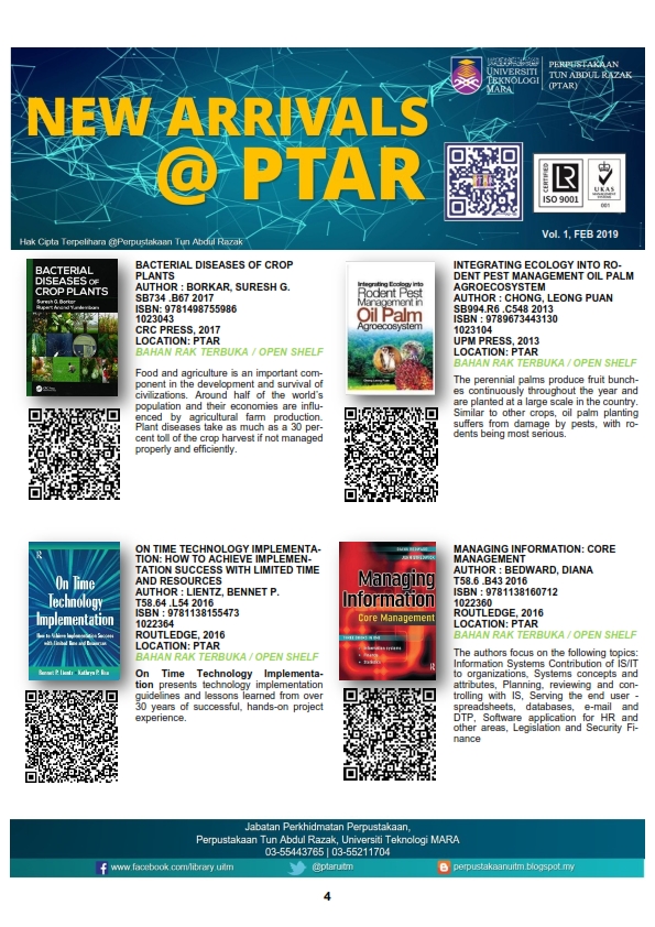 LIBRARY New Arrivals PTAR Keluaran Vol 01 Februari 2019