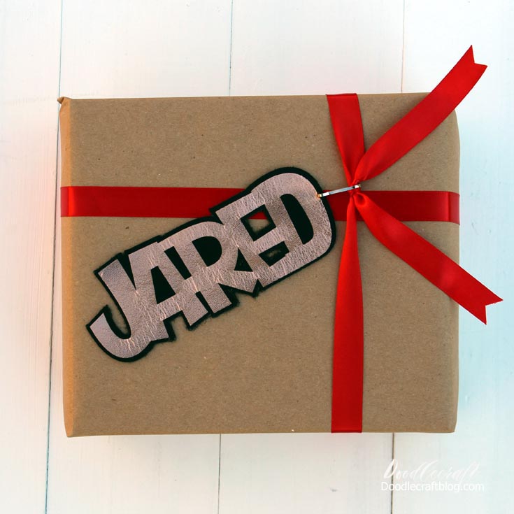 Leather Foil Ironon Vinyl Name Gift Tag Keychains with Cricut Maker!