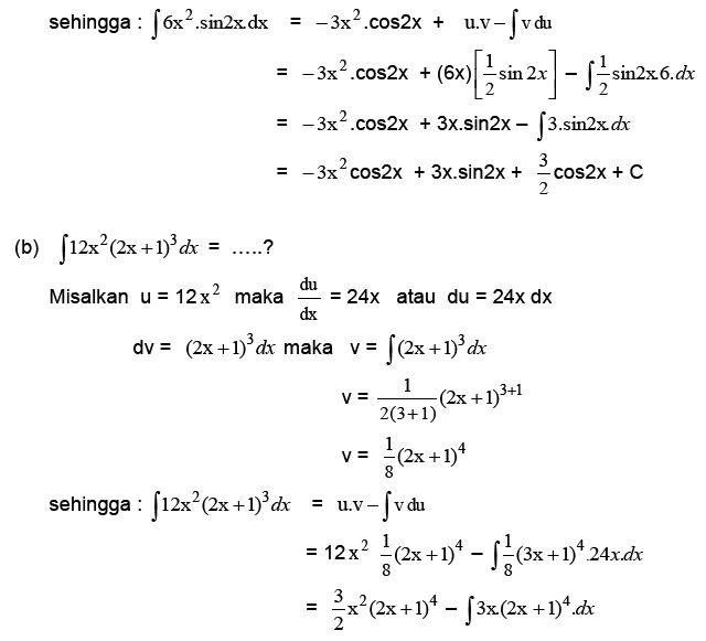 Menghitung Integral dengan Menggunakan Rumus Integral Parsial
