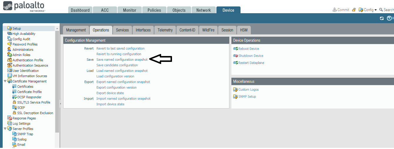 How to perform Configuration Backup/Restore in Palo Alto Firewall