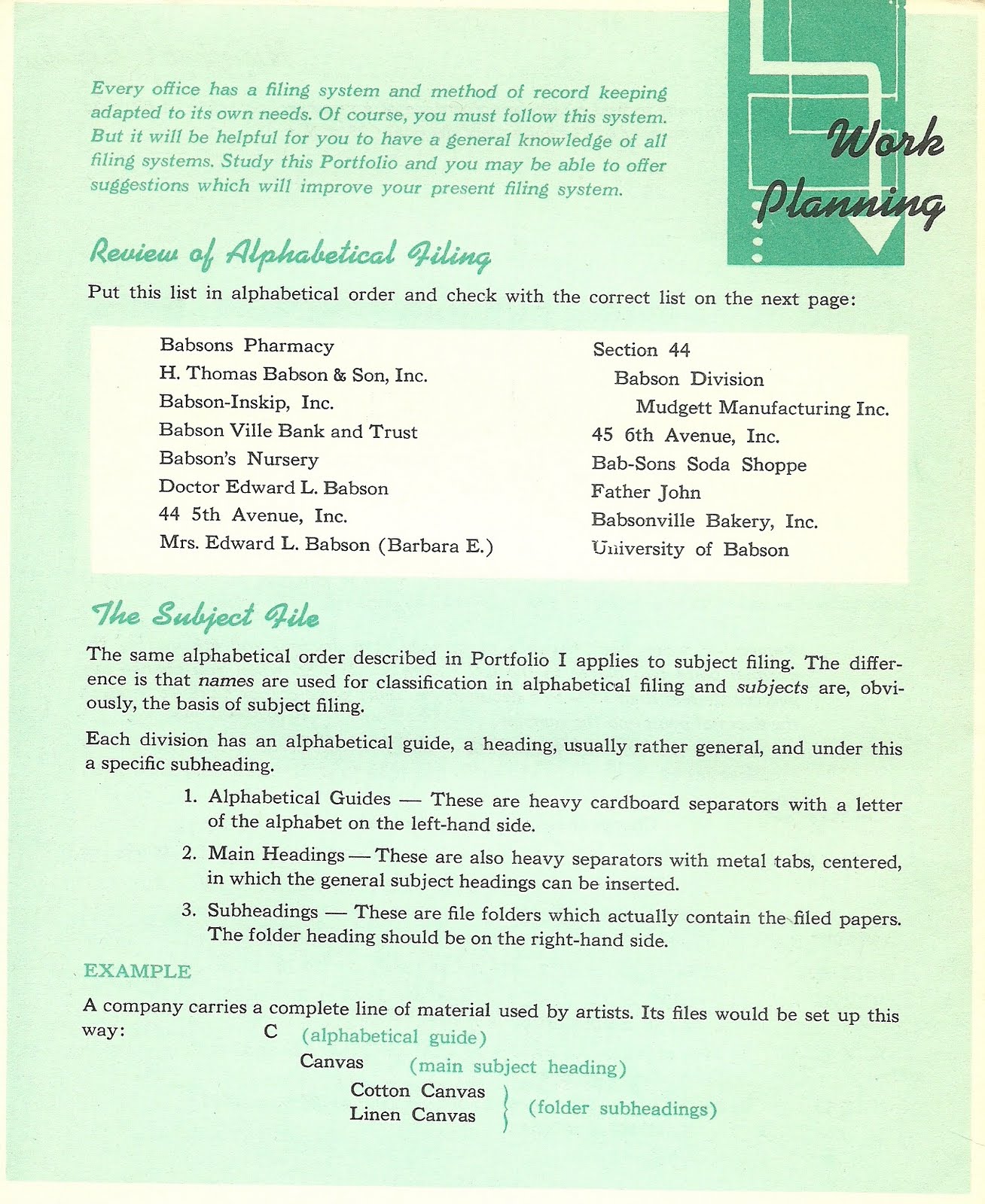 Unsolicited Advice alphabetical filing