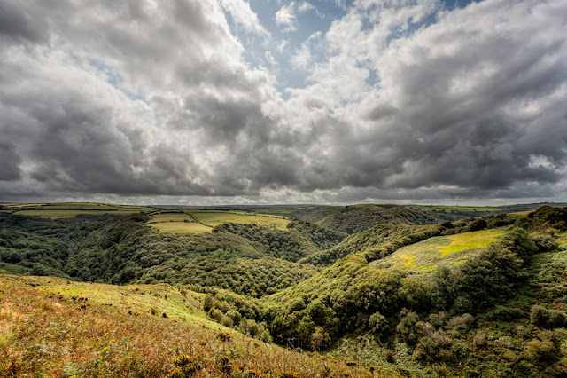 Big landscapes near Lynton and Lynmouth of the East Lyn Valley in Exmoor