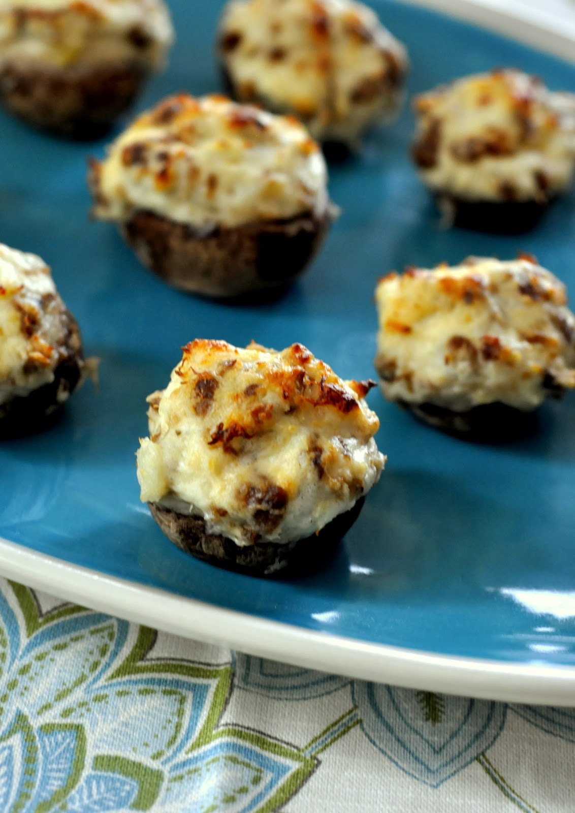 Stuffed Mushrooms with Sausage and Crab Meat | Taste As You Go #JDCrumbles