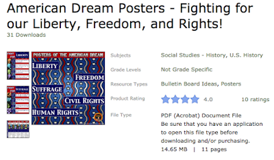 https://www.teacherspayteachers.com/Product/American-Dream-Posters-Fighting-for-our-Liberty-Freedom-and-Rights-2949653