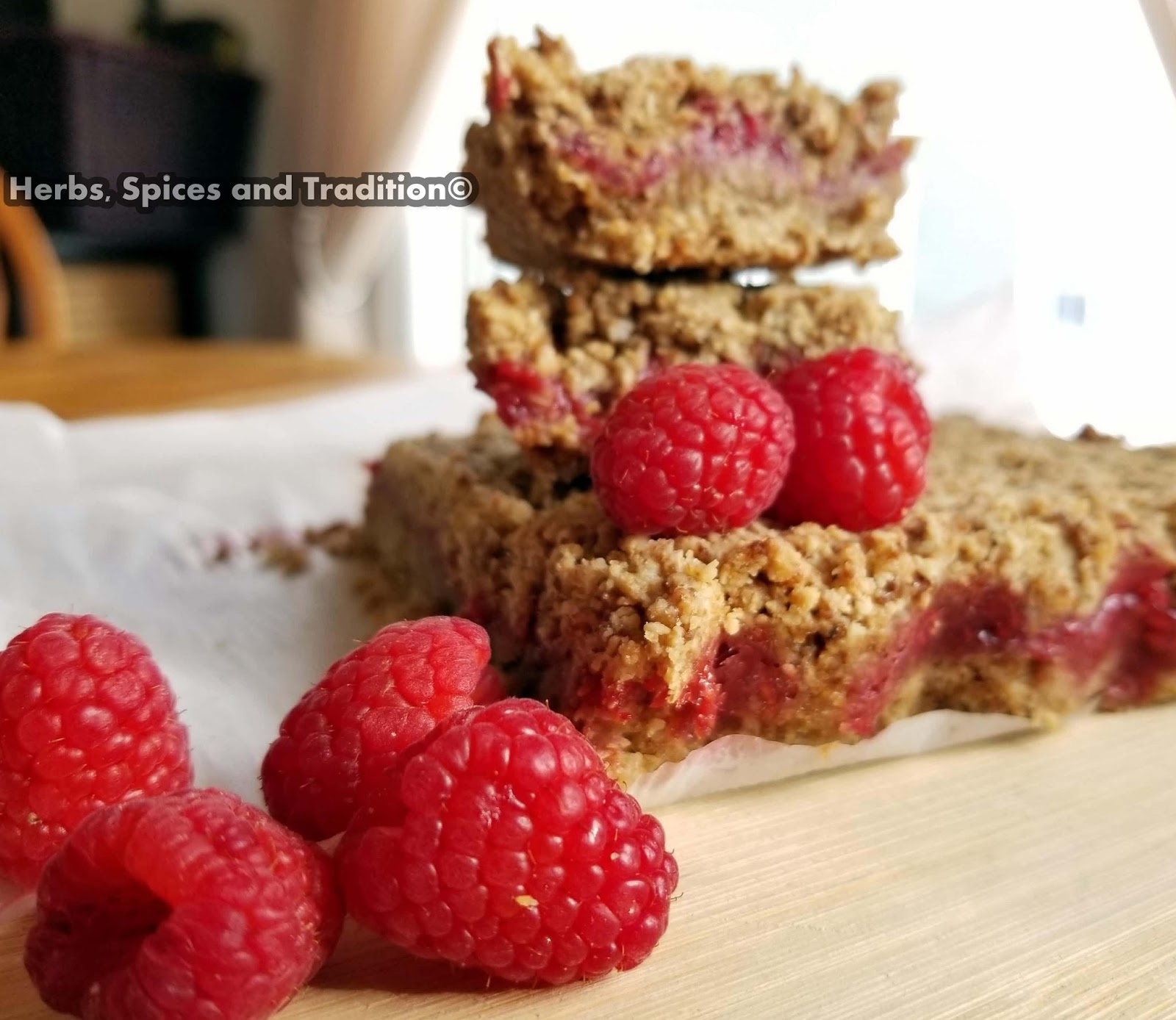 Herbs, Spices and Tradition RASPBERRY JAM FILLED BREAKFAST SQUARES
