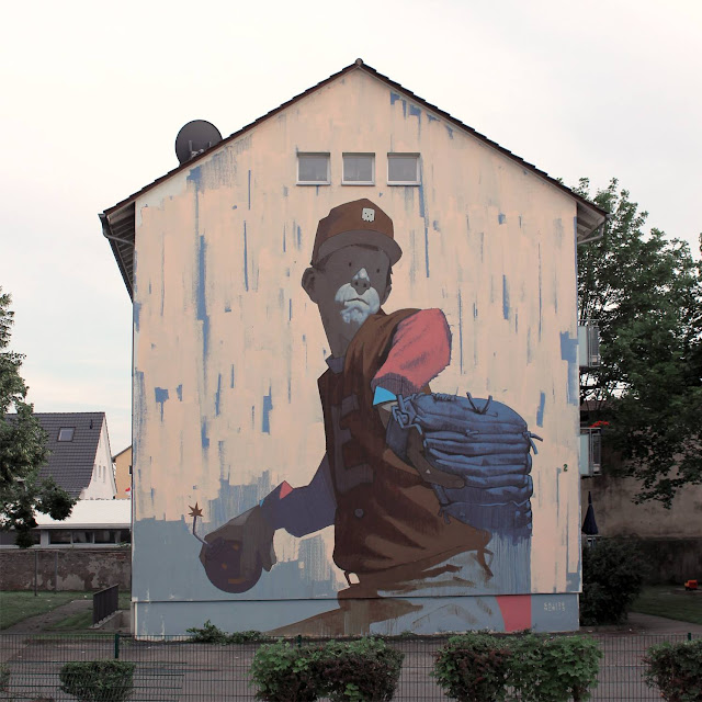 Sainer has landed in Germany where he was brought over by Colab Gallery to work on a new building in Weil am Rhein.