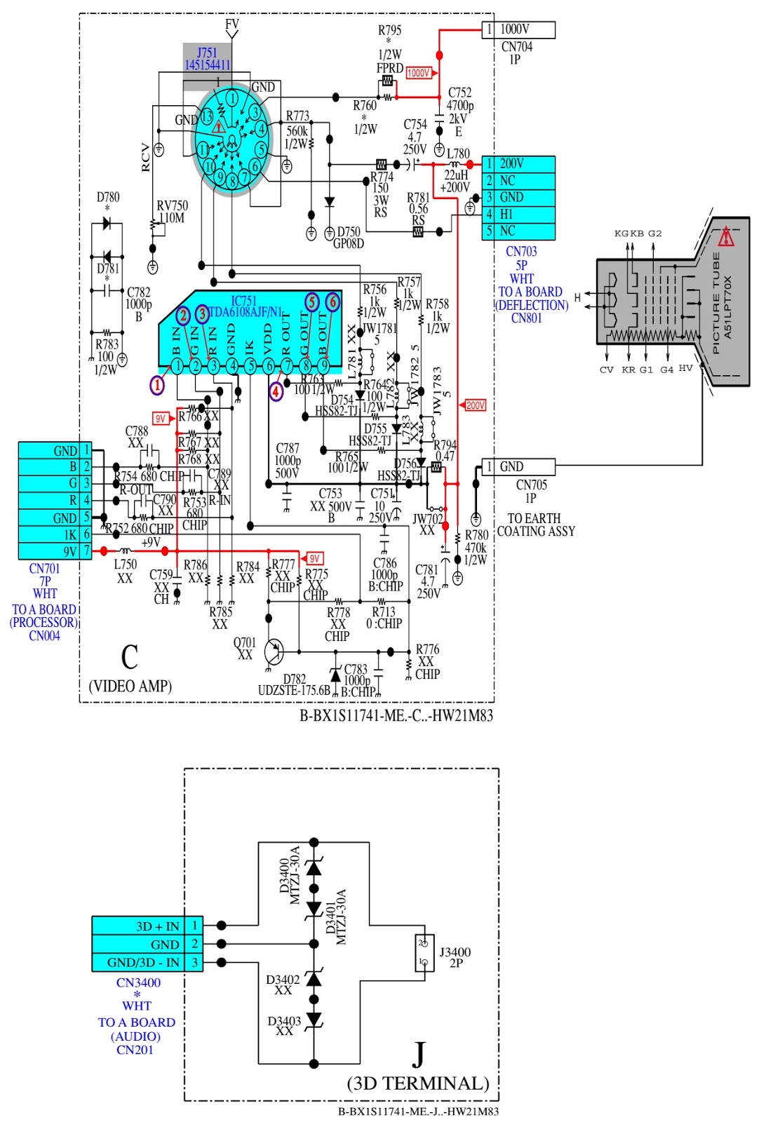 Electro help: KV HW21M50 – Sony Trinitron CRT TV – Circuit Diagram