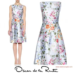 Crown Princess Victoria Style Oscar de la Renta Floral Dresses