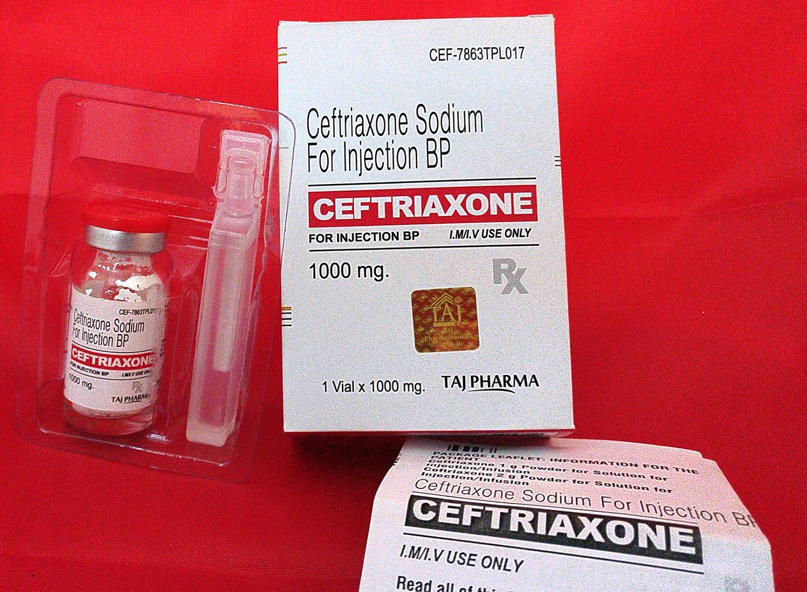 Ceftriaxone 1g Powder for solution for injection Contains the active