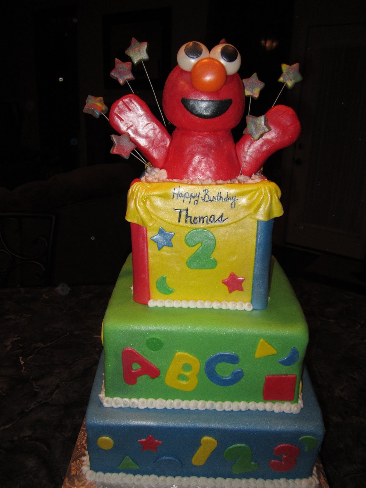 MyMoniCakes 3 Tiered Sesame Street Elmo Cake with Smash Cake
