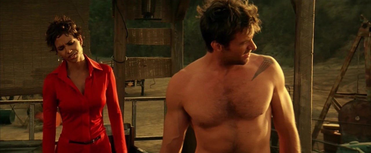 Hugh Jackman shirtless in Swordfish.
