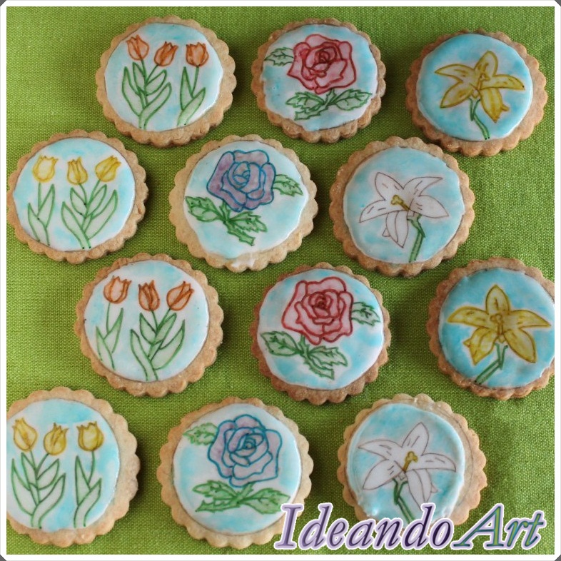 Galletas vainilla flores