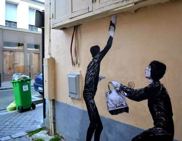 "Break In" New Street Piece By Levalet On The Streets Of Paris, France.2