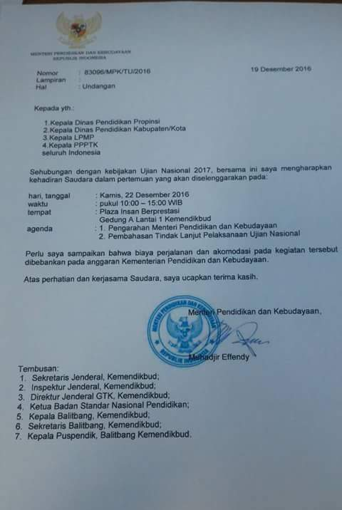 Rapat Koordinasi Dan Persiapan Un Dan Usbn Tahun 2017