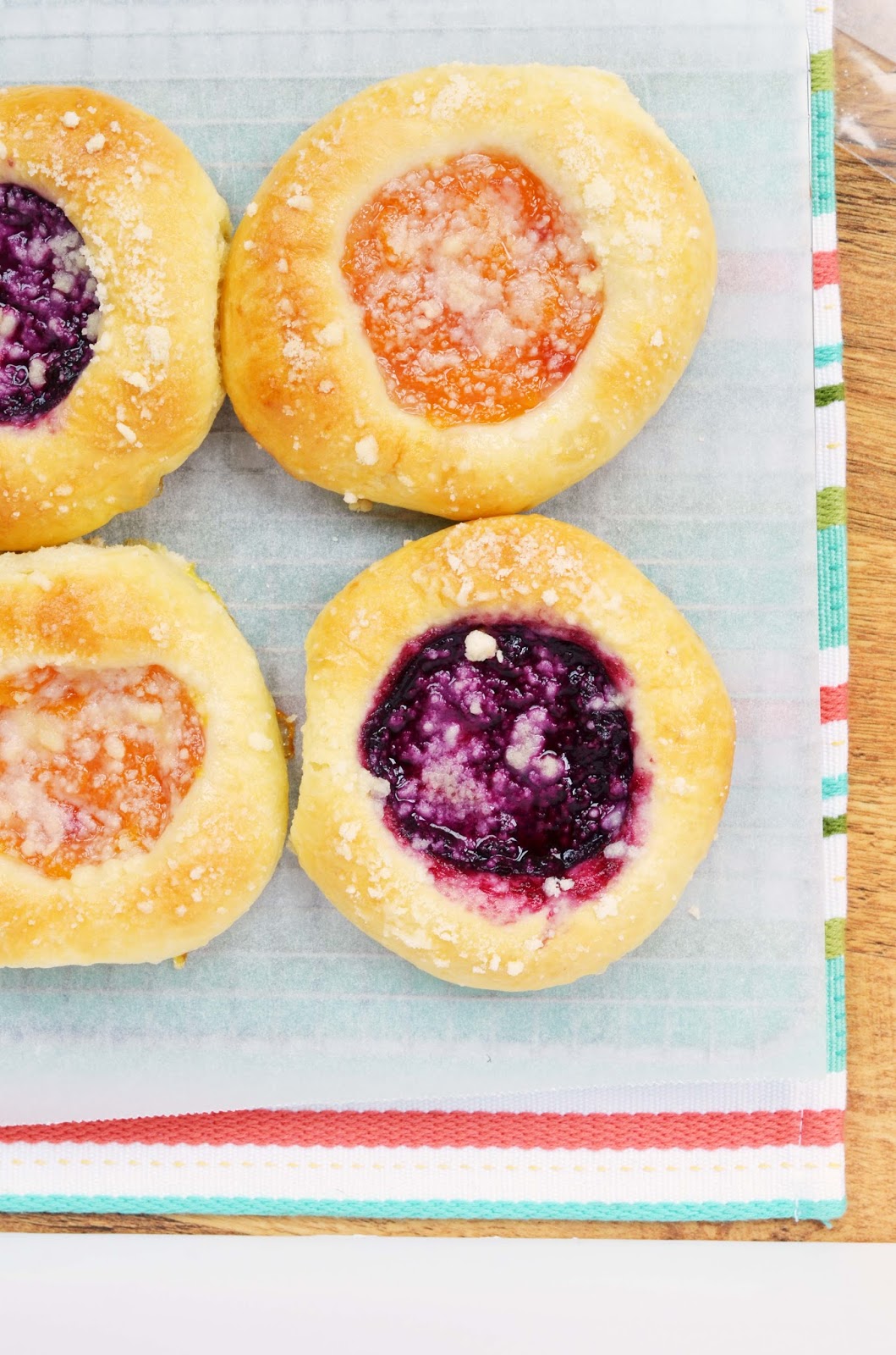 Our Beautiful Mess Czech Kolaches with Blueberry and Nectarine Filling