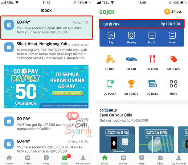 top up gopay dari tcash