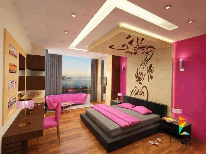 صور ديكورات اسقف معلقة غرف نوم اشكال مربعة 2