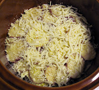 Southwestern breakfast casserole ready to cook in crock pot