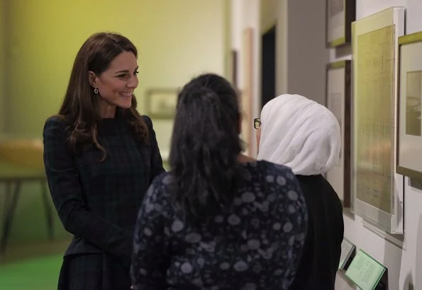 Kate Middleton wore McQueen coatdress, Kate carried a green Manu Atelier bag