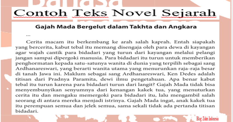 Contoh Novel Sejarah Singkat Aneka Contoh
