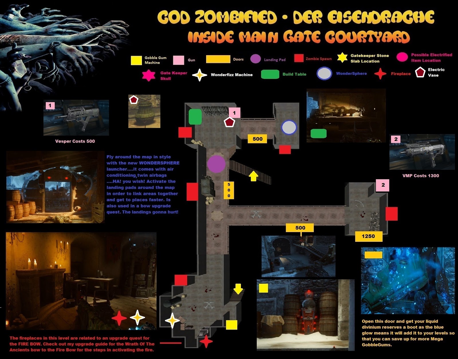 Lower Courtyard Map Layout in Der Eisendrache Zombies - Call Of Duty Black ...
