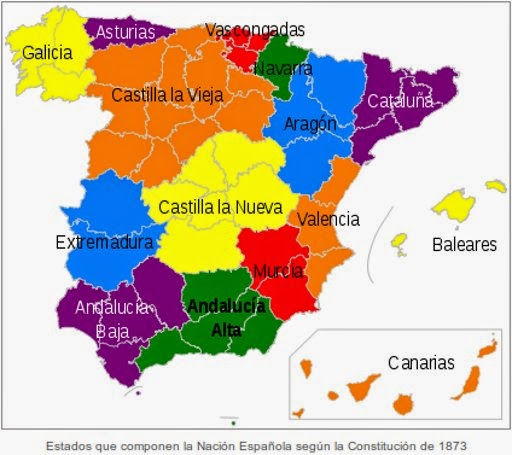 REGIONALIZACIÓN FEDERAL DE LA I REPÚBLICA 1873