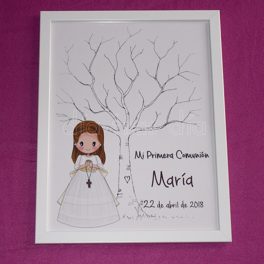Cuadro huellas Primera Comunión personalizado