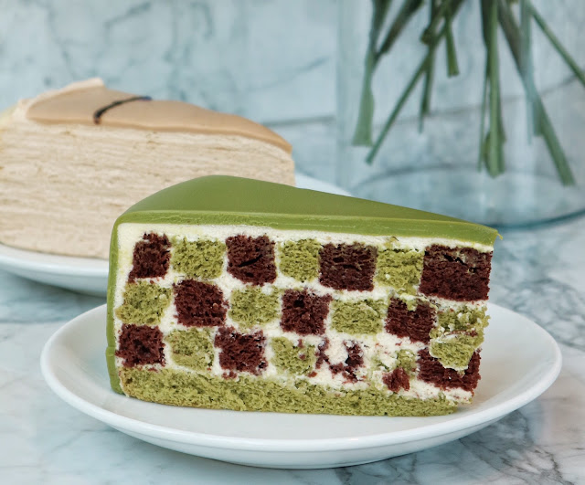 Lady M Singapore Limited Time Only Green Tea Checkers Cake & Exclusive