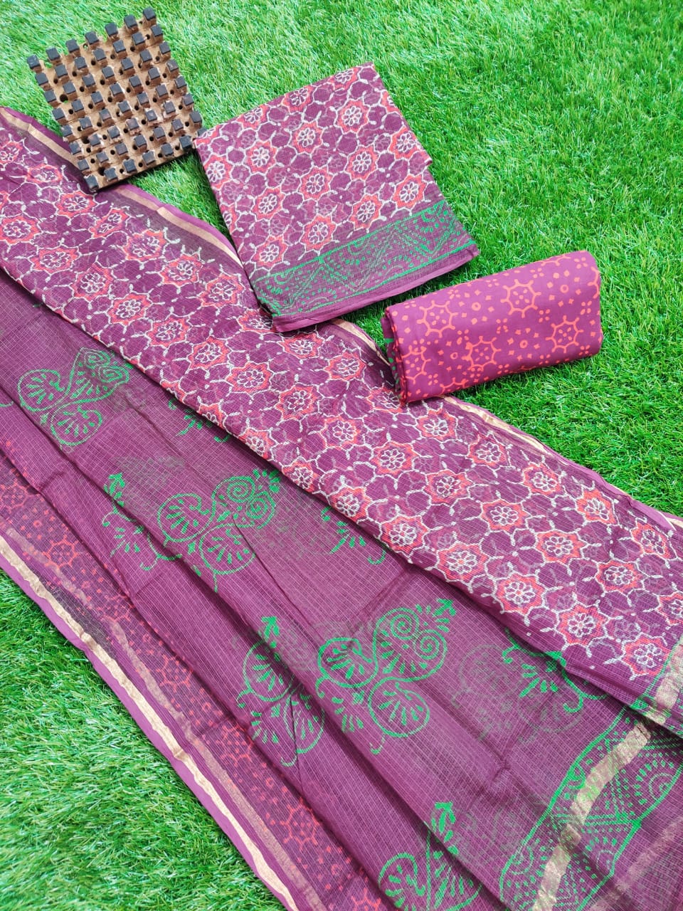 Block printed kota dress materials