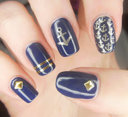 navy nail nails nautical designs anchor invogue swatch summer without