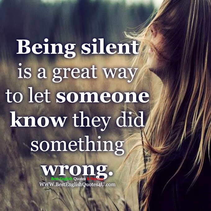 Being silent...